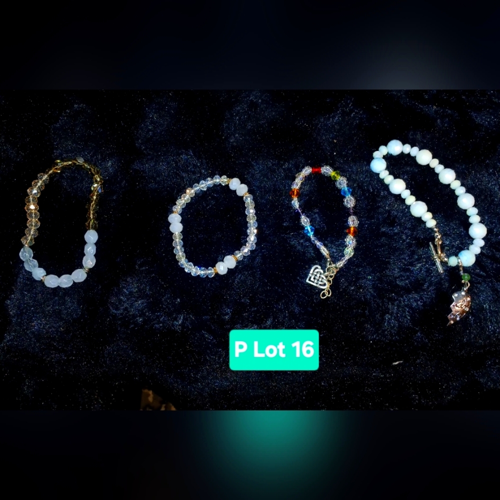 Set of Four Crystal Beaded Bracelets